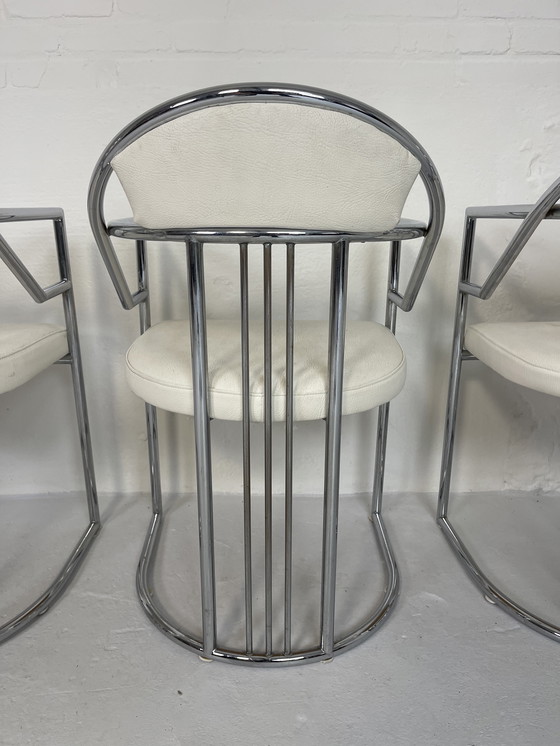 Image 1 of Italiaanse stoelen vintage retro Artdeco crocodile 80's