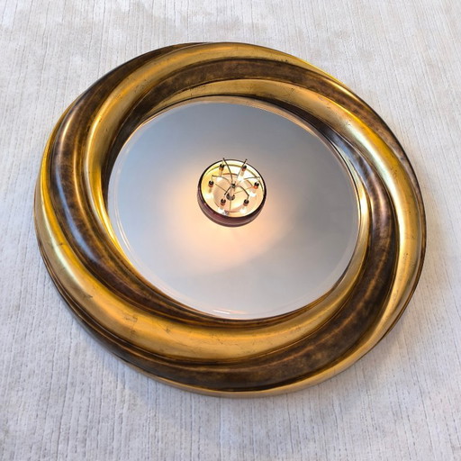 💎✨ Grande specchio vittoriano rotondo inglese – Legno dorato e vetro bisellato – Oggetto da collezione ✨💎