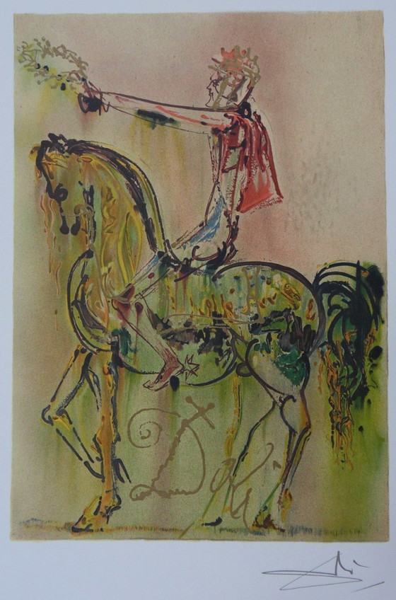 Salvador Dali : Les Chevaux, Le Chevalier Romain, Lithographie Signée – Lithographies et sérigraphies, Paper (photo 4 of 6)