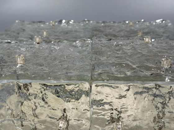 Image 1 of 60er 70er Jahre Ice Glas Plafoniere Flush Mount von Kalmar Franken KG Österreich