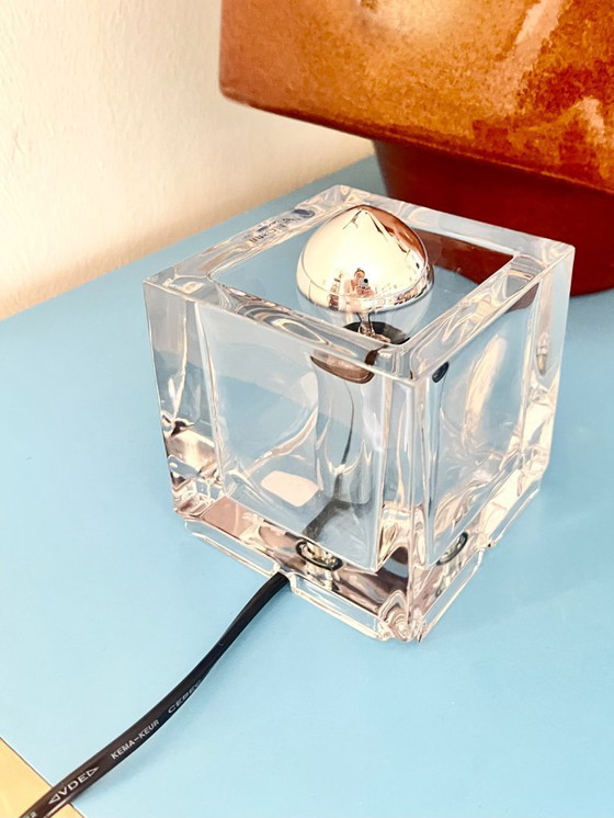 Image 1 of Vintage Cube Glass Lamp by Nachtmann Leuchten, 1990s Modern Design Light