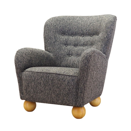 Poltrona grigia, design scandinavo, produzione: Danimarca