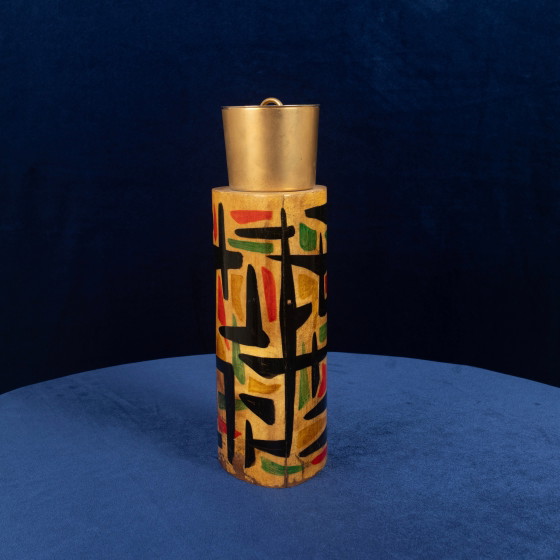 Thermos Aldo Tura Mod. 796D en parchemin à décor abstrait, 1940 – Objets déco, Leather, Abstract (photo 9 of 24)