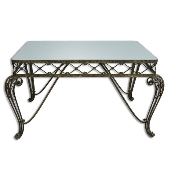 Image 1 of Vintage glass and brass console table, Italy 1940