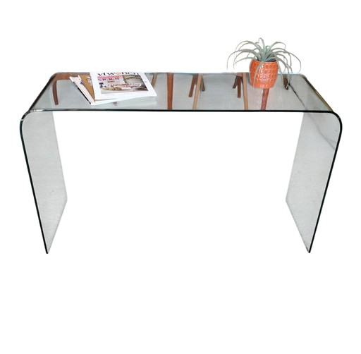 Glazen design sidetable, console in Fiam stijl 