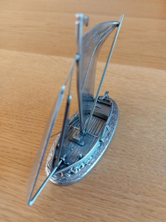 Kleines Schiff aus 94% Zinn, Sammlerstück Nr. 50 der Arnemuiden Hoogaars – Artil Specials Utrecht (photo 3 of 5)
