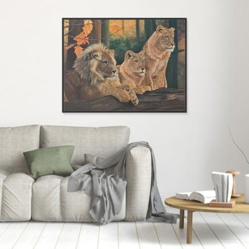 ''Harmonie du Lion'' Peinture acrylique grand format