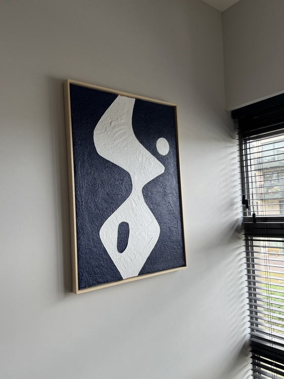 Silhouette di mezzanotte (50x70 cm) astratta blu e bianca – Arte, Wood, Canvas (photo 5 of 10)