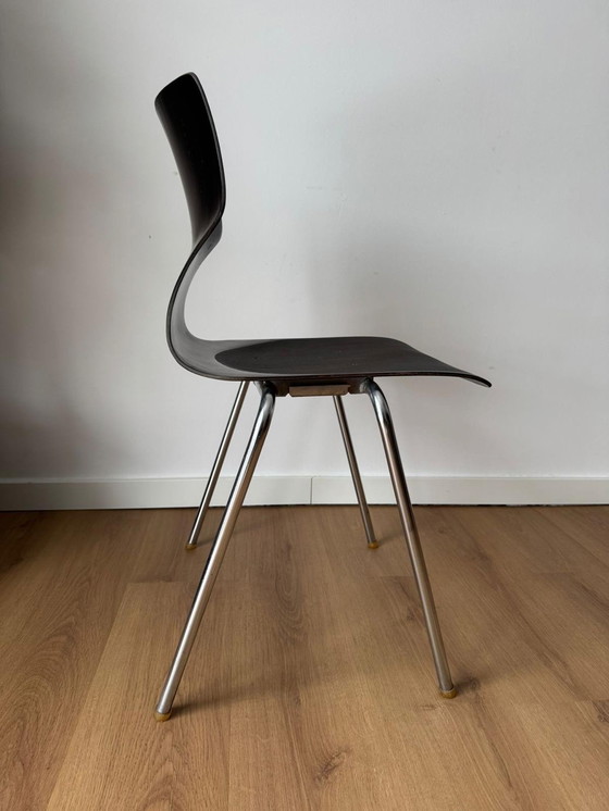 Image 1 of Silla apilable FLÖTTOTO Silla de comedor Pagwood MID Century