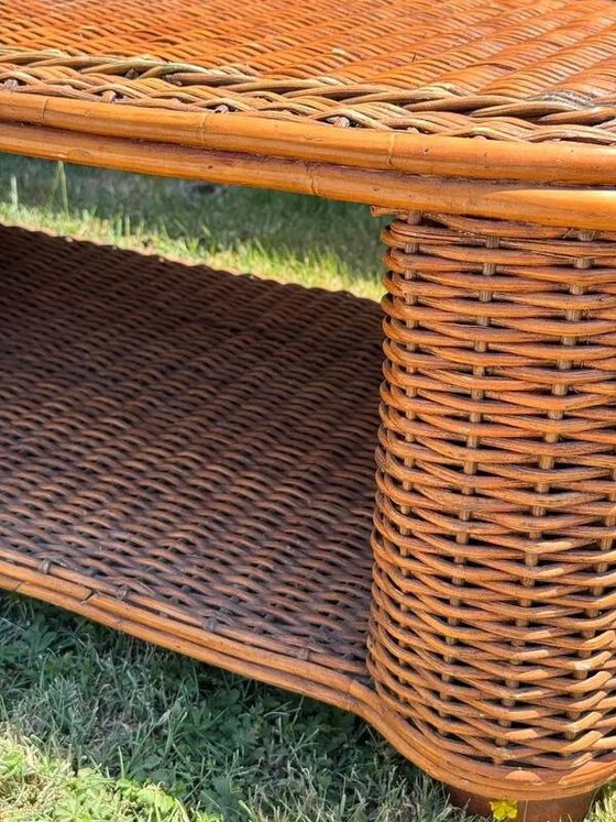 Geflochtener Rattan-Couchtisch - 1970er Jahre – Couchtische, Korbgeflecht, Vintage (photo 4 of 13)