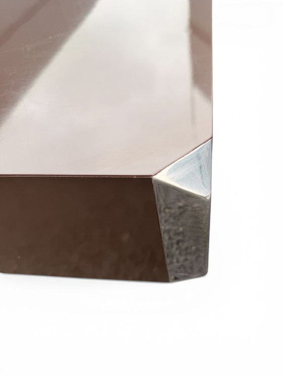 Image 1 of Mesa de centro "Alveo" de Willy Rizzo en laca chocolate para Mario Sabot