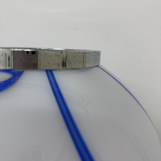 Image 1 of Mid-Century Large Glass Table Lamp with Blue Swirl, 1970s Italy