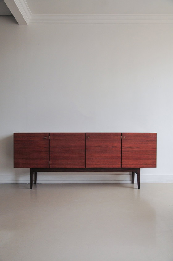 Image 1 of Vintage Deens Dressoir Zwart Wit Lades