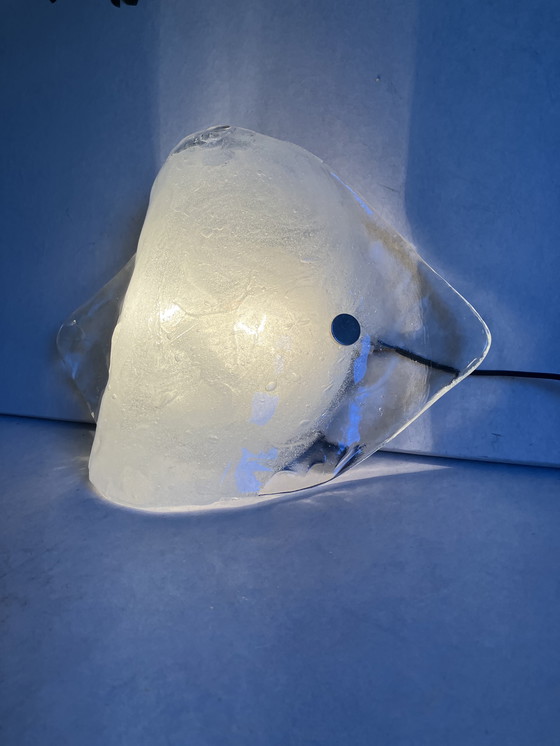 Image 1 of Carlo Nason per Kalmar Franken Lampada da parete vintage in vetro ghiacciato