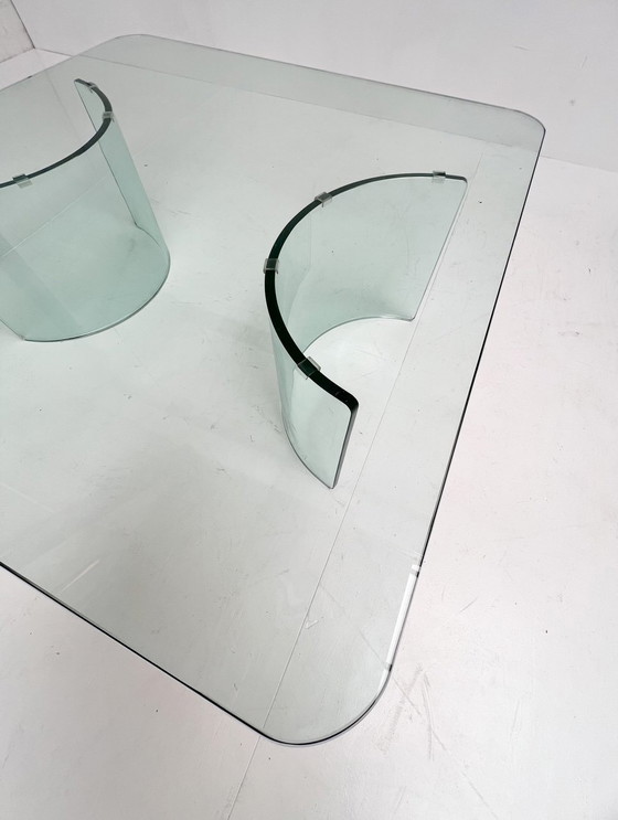 Image 1 of Moderne Italiaanse Glazen Salontafel, 1970’s