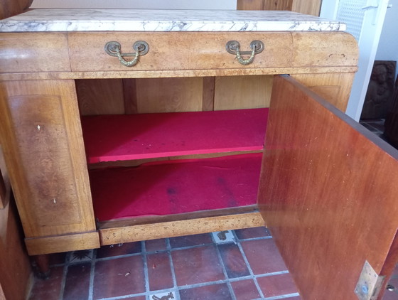 Walnut and Marble Buffet – Sideboard, Wood (photo 3 of 5)