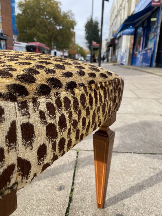 Image 1 of 1950s Paolo Buffa Stool In Silk Velvet Cheetah By Jim Thompson Seat Italy Restored And Upholstered