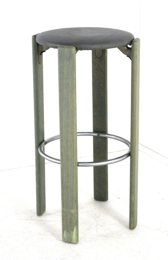 Set 4 Bruno Rey per Kusch & Co Sgabelli da bar vintage, Legno, Metallo, Verde, Modern (foto 13 di 15)