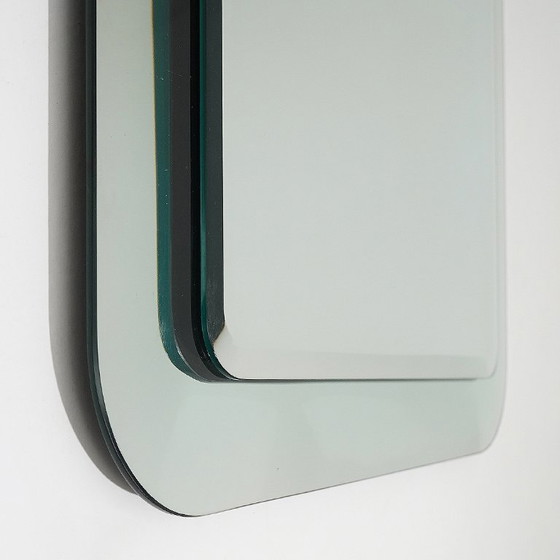 Image 1 of Square wall mirror with beveled edges, 1970s