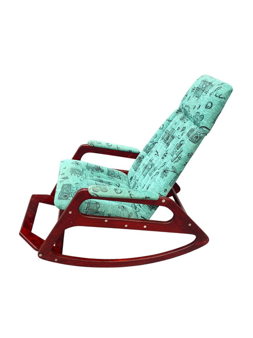 ÚLUV Wooden Rocking Chair – Czechoslovakia, 1970s, Original Very Good Condition