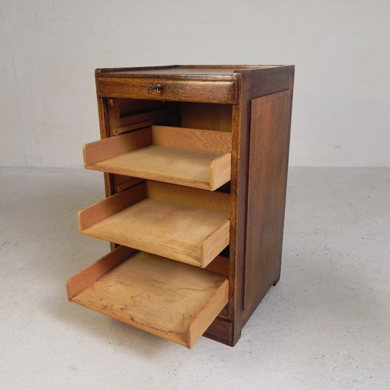 Eiken rolluikkast met 1 luik, 77 cm hoog, jaren 30 – Ladekasten, Wood (photo 5 of 18)