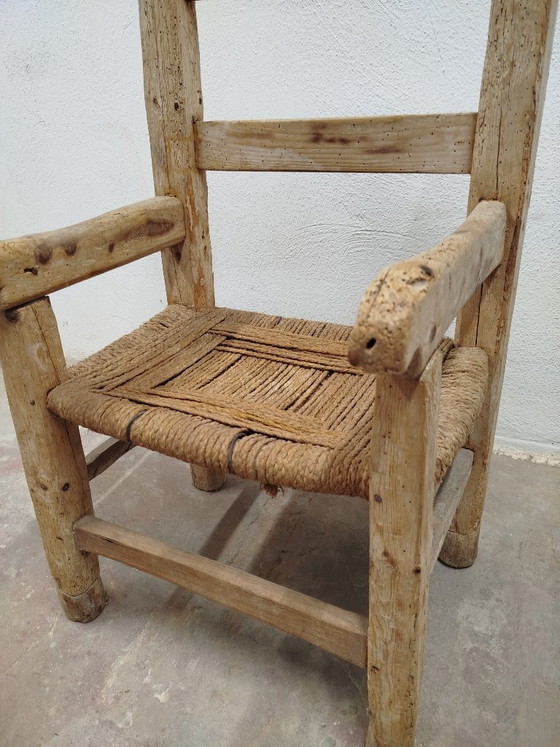 Sedia/Chauffeuse antica per caminetto (1875-1880 circa) – Arte popolare primitiva / Wabi-Sabi (photo 9 of 17)