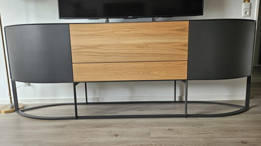 Hülsta NAVIS sideboard with lighting, walnut wood – dressoirs, Metal (photo 2 of 15)