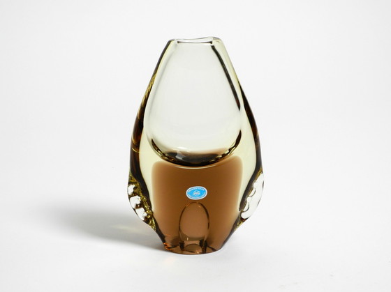 Image 1 of Two beautiful crystal glass vases from the 1960s by Miroslav Klinger for Bohemia Glass - Made in Czech