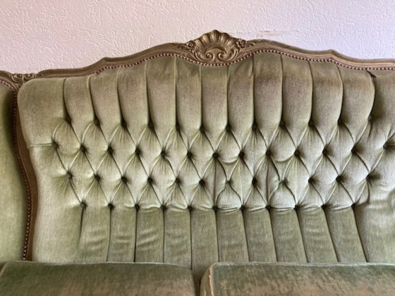 Canapé baroque 4 places – Velvet, Wood (photo 4 of 5)