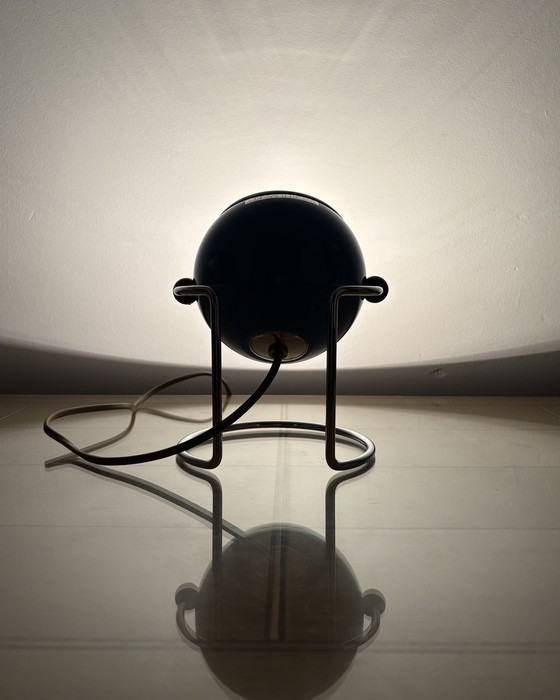 Image 1 of Table Lamp, Targetti Sankey Metal, Eyeball, 70s, Italy, Space Age, Sputnik design, 1970s, Blue Vintage Lamp with Chrome Stand