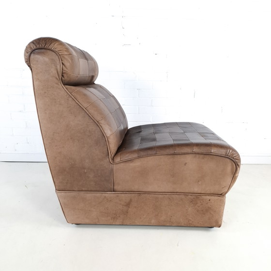 Image 1 of Fauteuil vintage en cuir patchwork