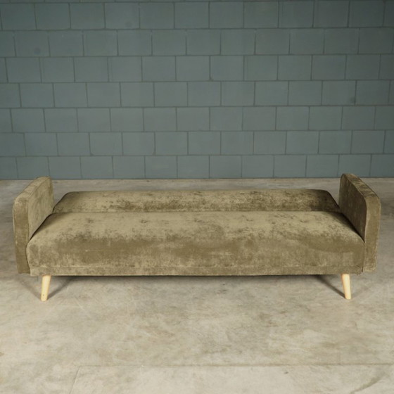 Image 1 of Divano/divano letto vintage in velluto verde, anni '70