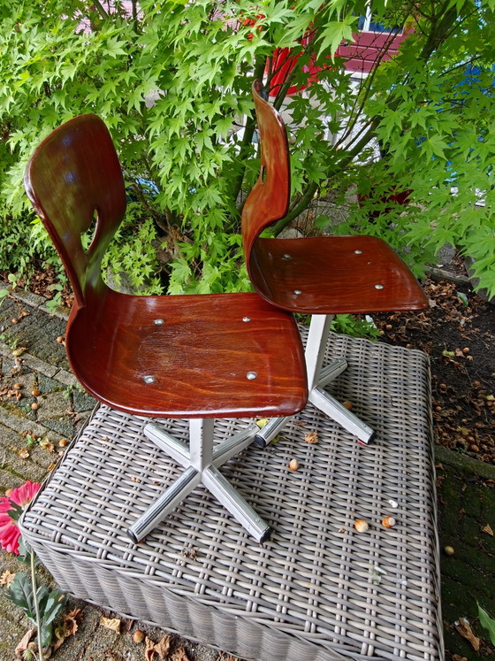 2 Smiley Pagholz Chairs with Metal Cross Base – Galvanitas, Dining chairs, Wood (photo 4 of 7)