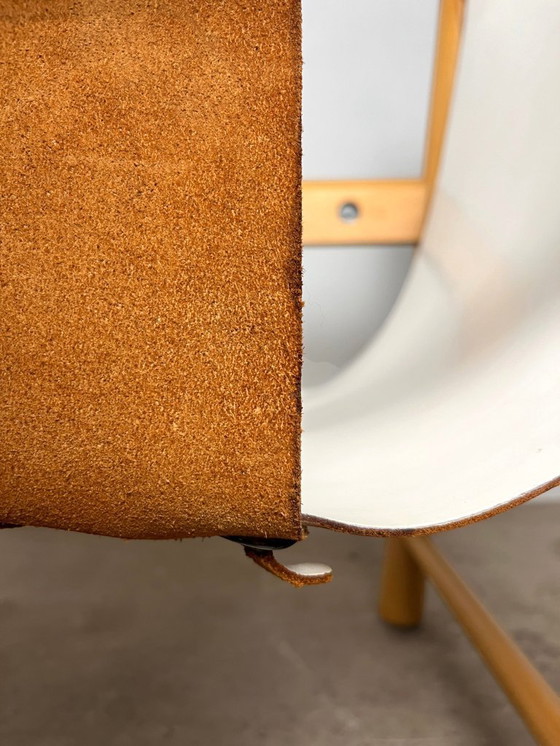 Image 1 of Fauteuil Safari cuir blanc par Ibisco, Italie, 1970