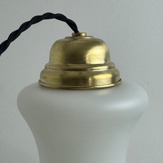 OLD LARGE OPALINE PENDANT LAMP 1970 VINTAGE – Glass (photo 8 of 14)
