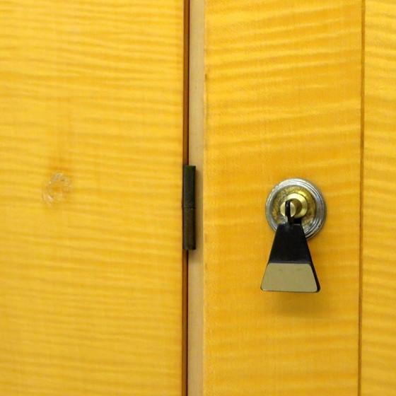 Image 1 of Large vintage design wardrobe in flamed maple and teak