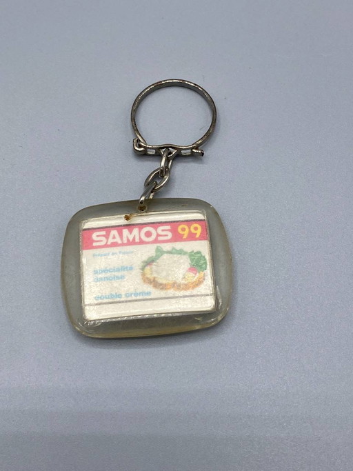 Promotional Keychain Samos 99 – Double-Sided Sheep Cheese – portemonnees klein lederwaren, Vintage