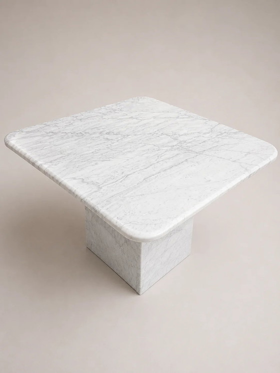 Tavolino da caffè quadrato in marmo vintage – Libri d'arte, Marble, Brutalist (photo 4 of 5)
