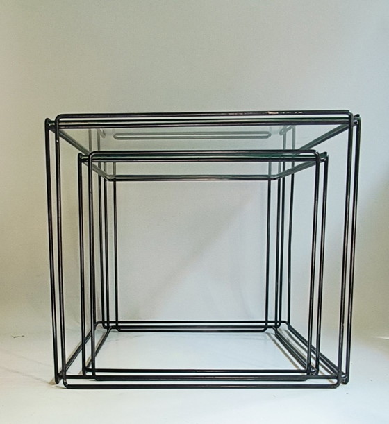 Image 1 of Set Of 2 Black Max Sauze Isocele Cube Side Table