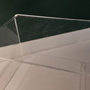 Vintage Plexiglas Side Table - Translucent Curved Acrylic Glass Table - Perspex, Transparent - Mid - Century, Space Age Table