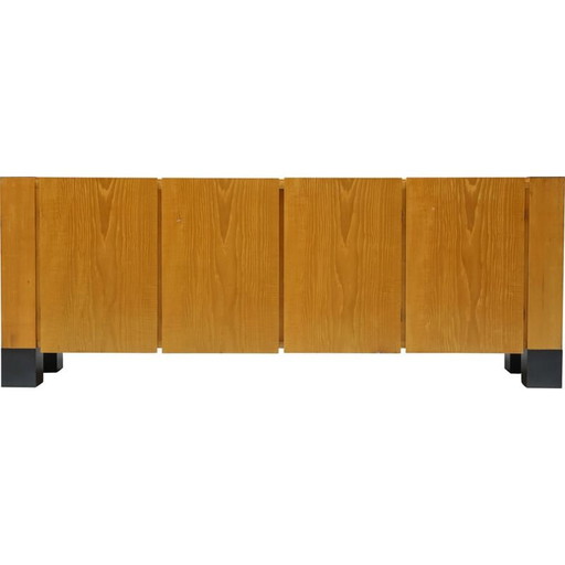 Vintage black painted wood sideboard by Renato Toso and Robertà Pamio, Italy 1920