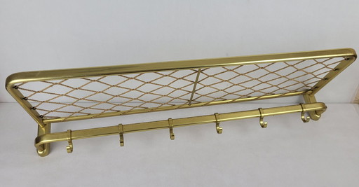 1960s gold aluminum coat rack