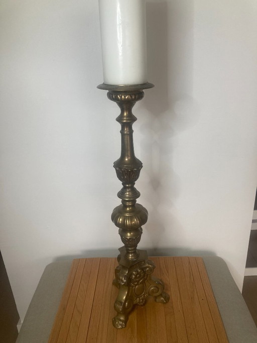 chandelier en laiton antique