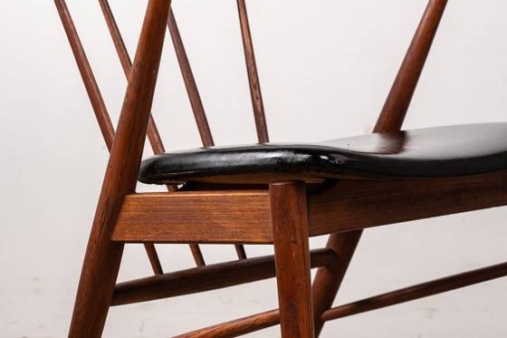 Image 1 of Danish armchairs in teak and skai by Helge Sibast for Sibast 1955.