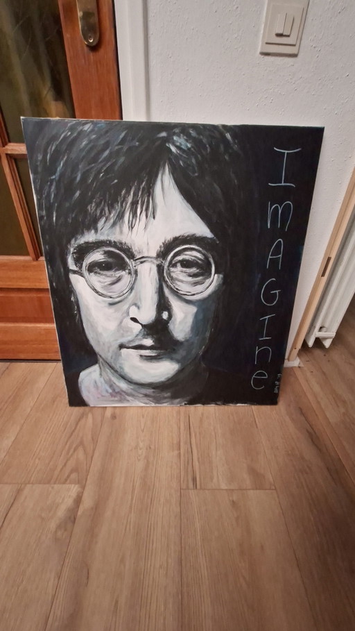 Original hand-painted painting of John Lennon.
