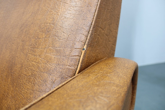 Image 1 of 1950 Marco Zanuso Liggende 'Lady' Loungestoel in kunstleer, Italië