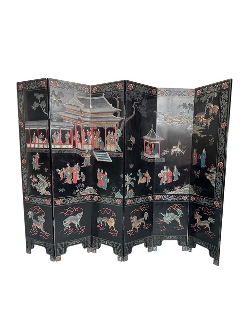 Chinese Coromandel Lacquer Room Divider, Early 20th Century