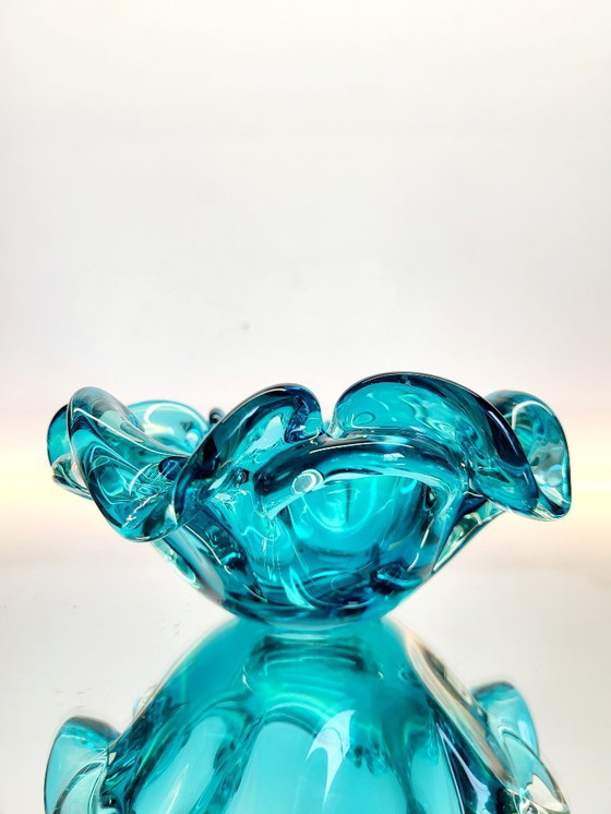 Image 1 of Vide poche ou bol vintage bleu de Murano, Italie, 1970