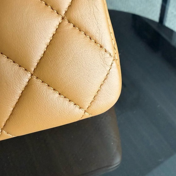 Image 1 of Chanel Chanel Classic Flap Medium - 25CM Quilted Lambskin Caramel Silver Hardware Series 19