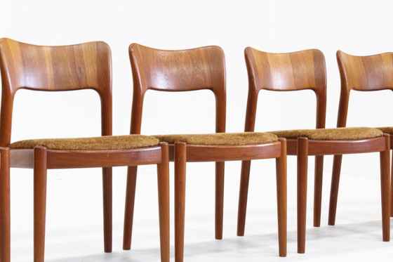 Image 1 of Set di 6 sedie da pranzo vintage danesi Niels Koefoed in teak degli anni '60